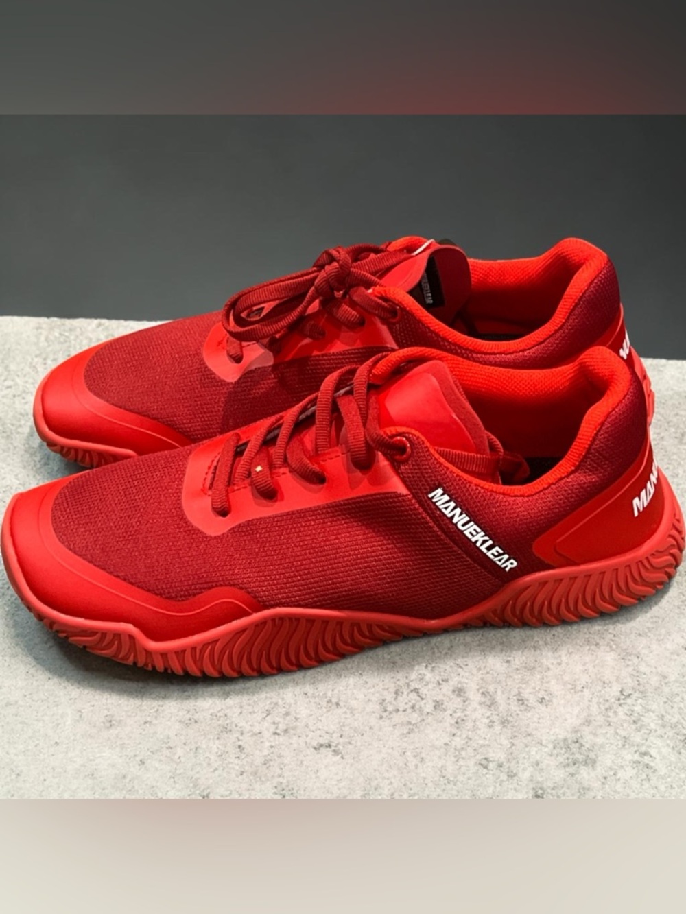 Manueklear Zero Drop Red Wide Toe Lightweight Training Sneakers